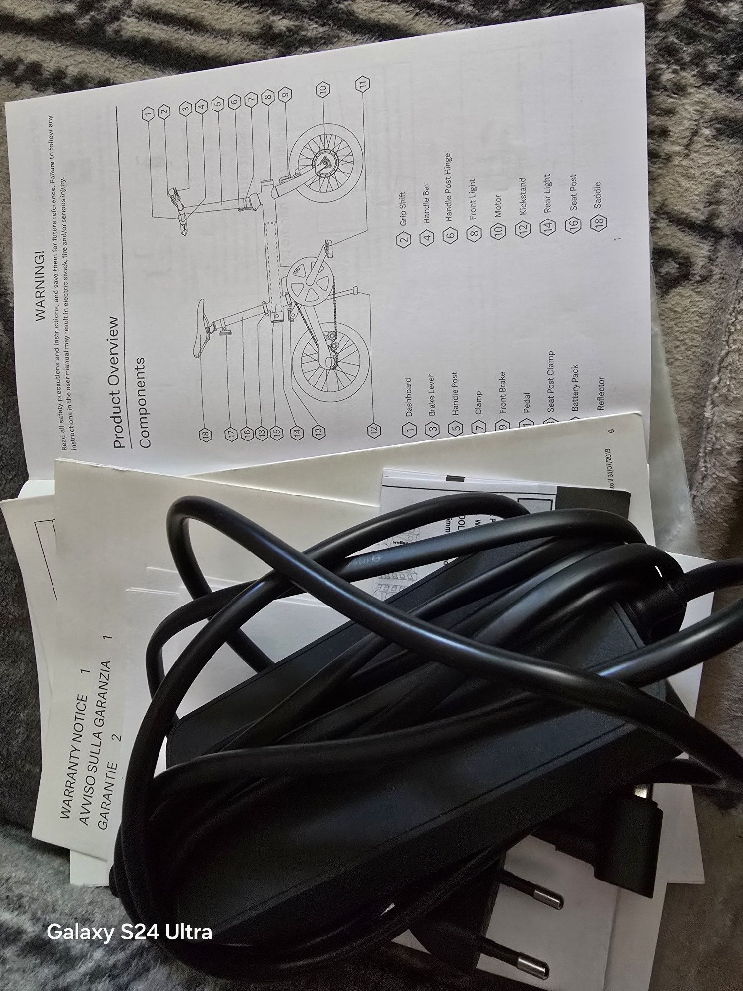Rower elektryczny xiaomi z dokumentami