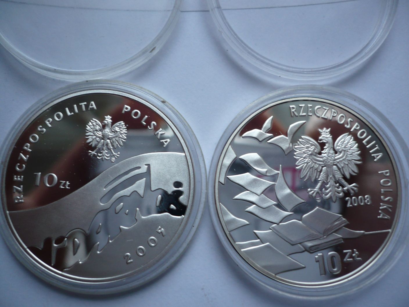 Monety kolekcjonerskie 2x 10 zł z 2005 i 2008r