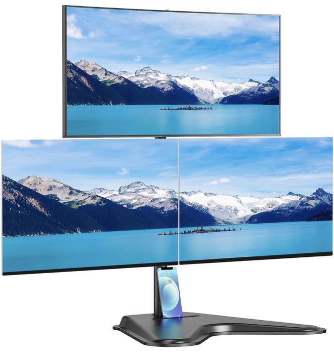 Suporte até 3 monitores (17 a 32”) com base robusta