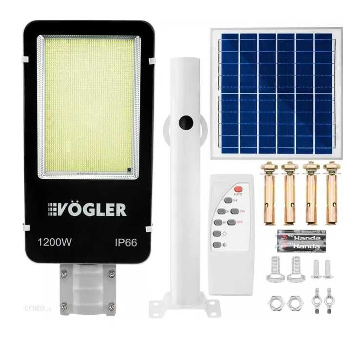 Mocna lampa solarna LED 1200W, czujnik zmierzchu, uchwyt GRATIS!