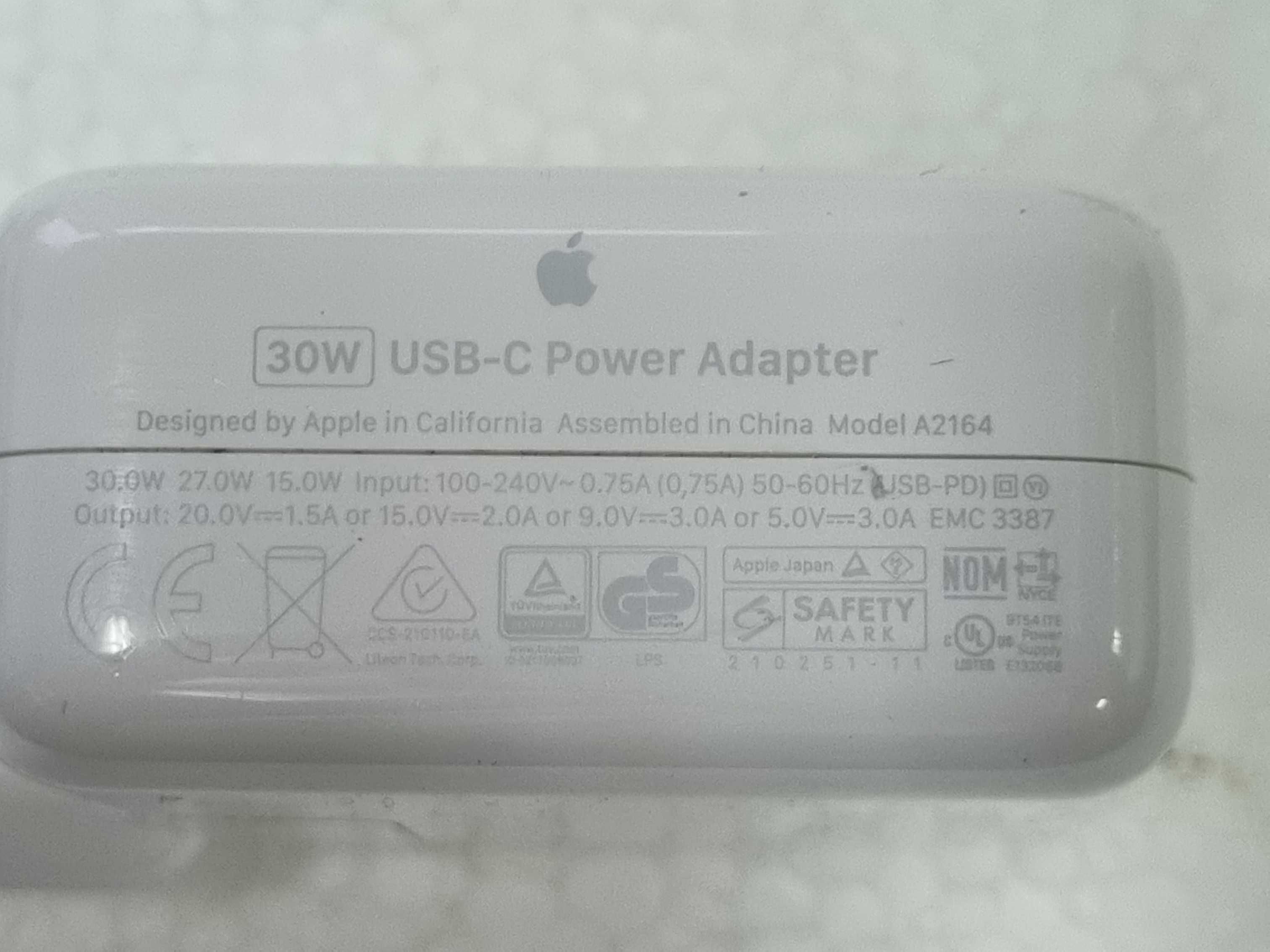 Zasilacz 30W + przewód MagSafe 3 ORYGINAŁ APPLE