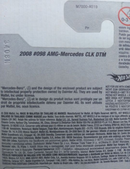 Amg-mercedes clk Dtm hot wheels