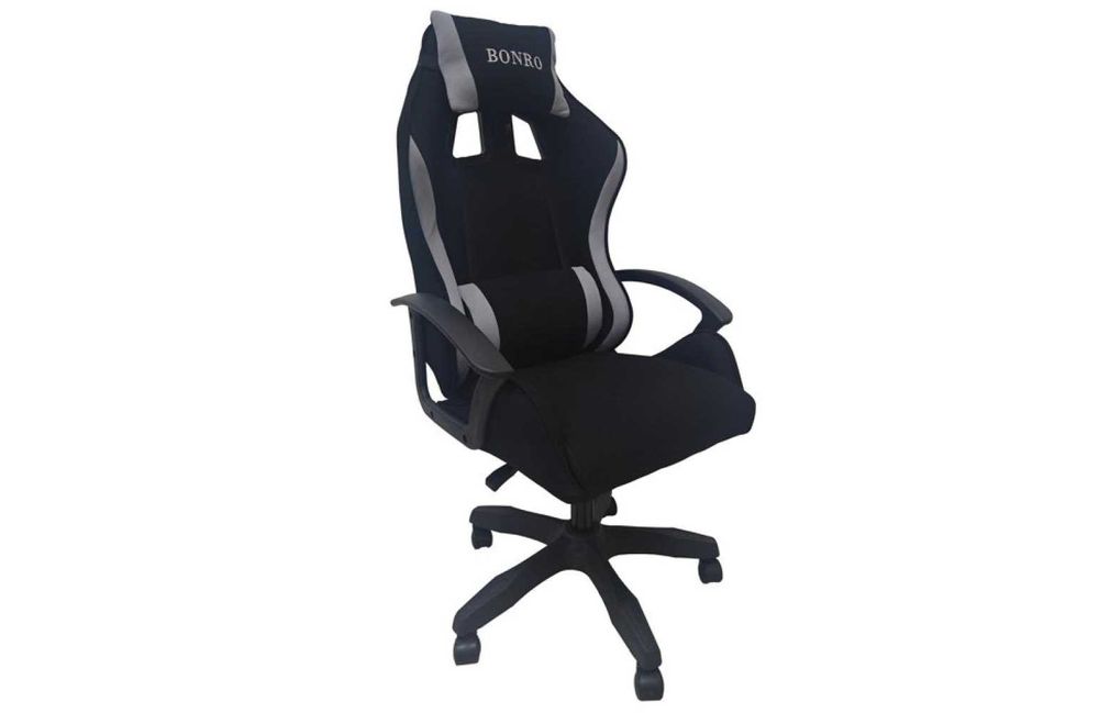 Крісло геймерське ергономічне офісне B-944 тканина чорне+сіре
