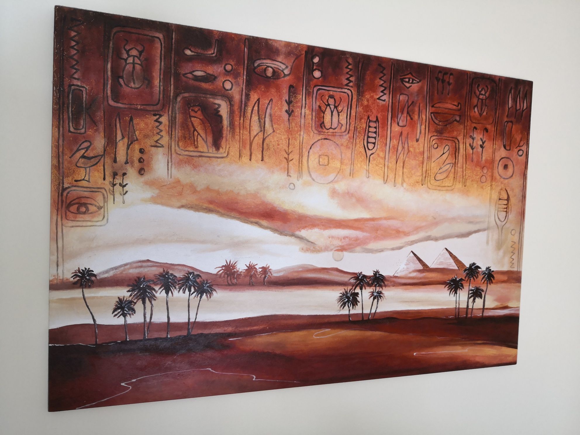 Obraz na płycie wiórowej pustynia Egipt Faraon hieroglify