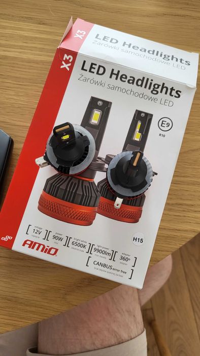 Żarówki Amio H15 90 W 2 szt. 6500K
