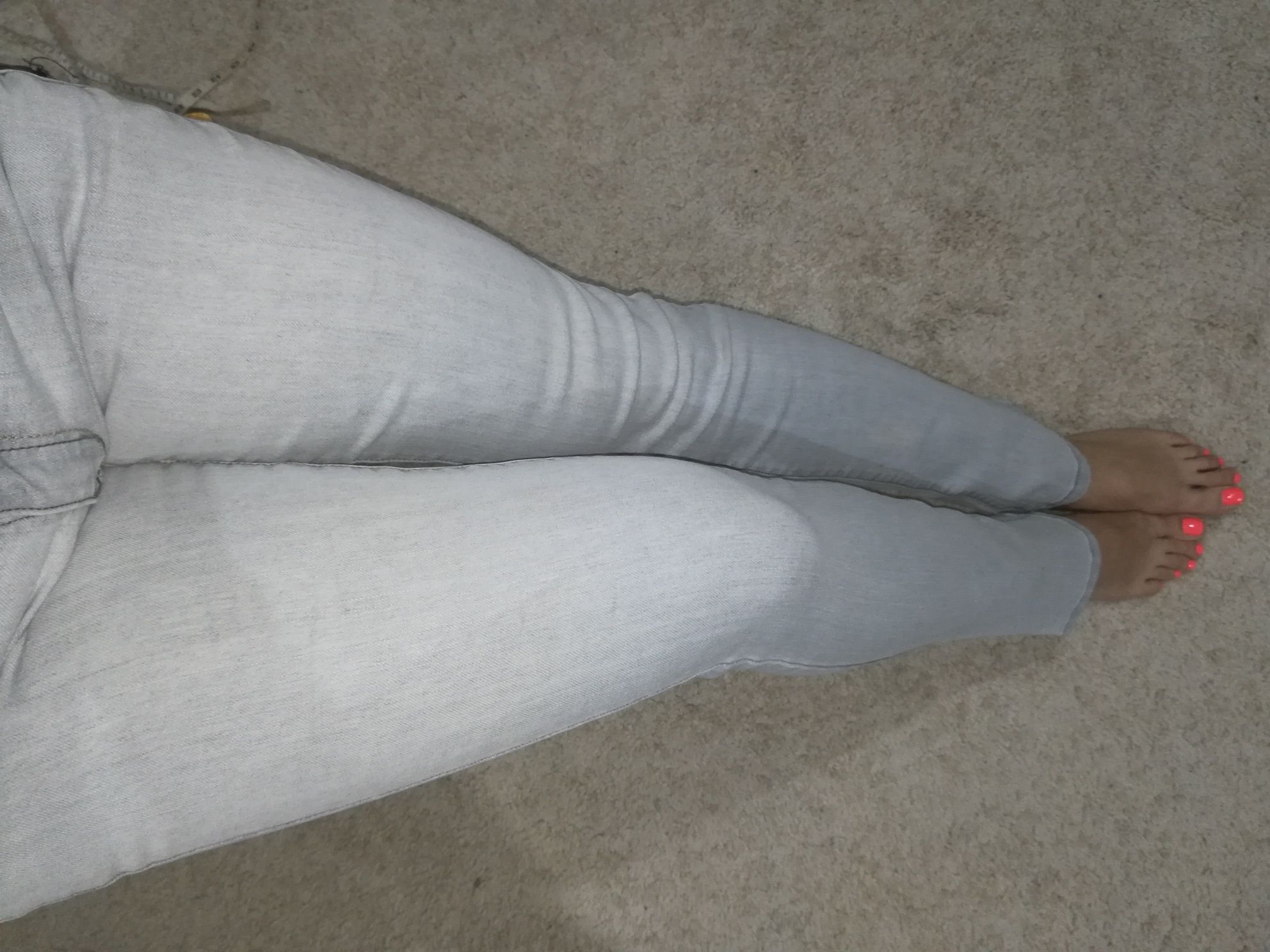 Szare przecierane jeansy spodnie damskie rurki rozm S/M