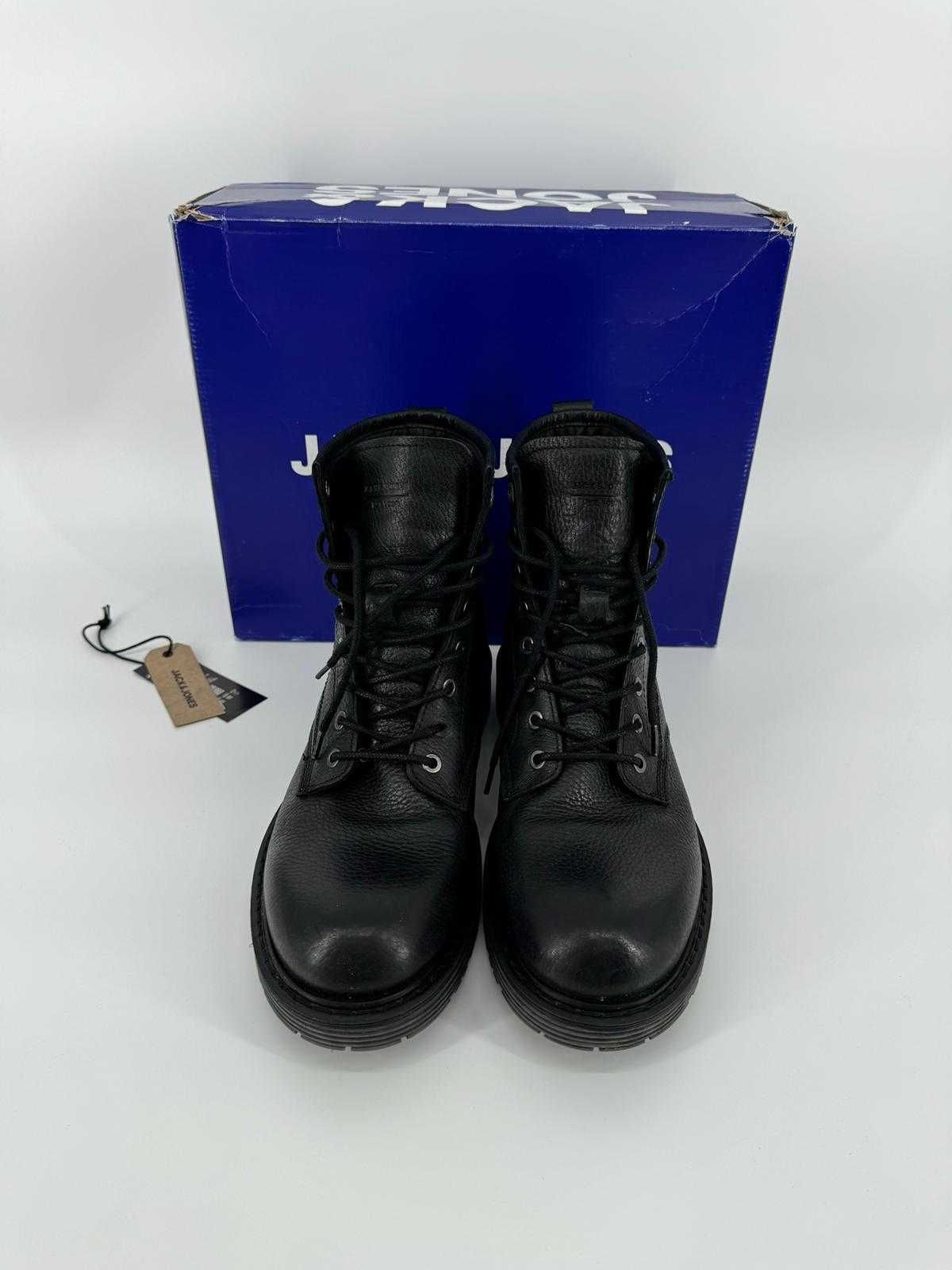 Jack & Jones trzewiki męskie czarne 43 stylowe sznurowane buty jesień