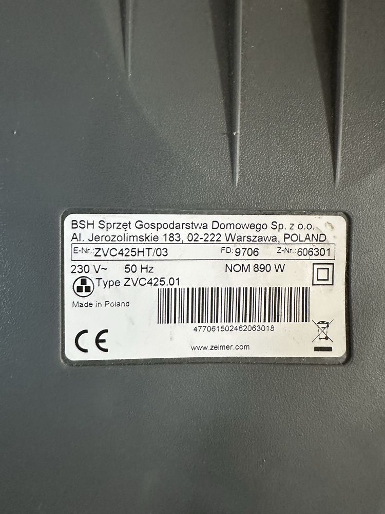 Odkurzacz Zelmer Jupiter Ultra Filtration dla alergikow Hepa H13 890W