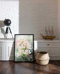 Plakat na Ścianę Obraz Minimalizm Kwiaty Pastelowe Art 50x70 cm