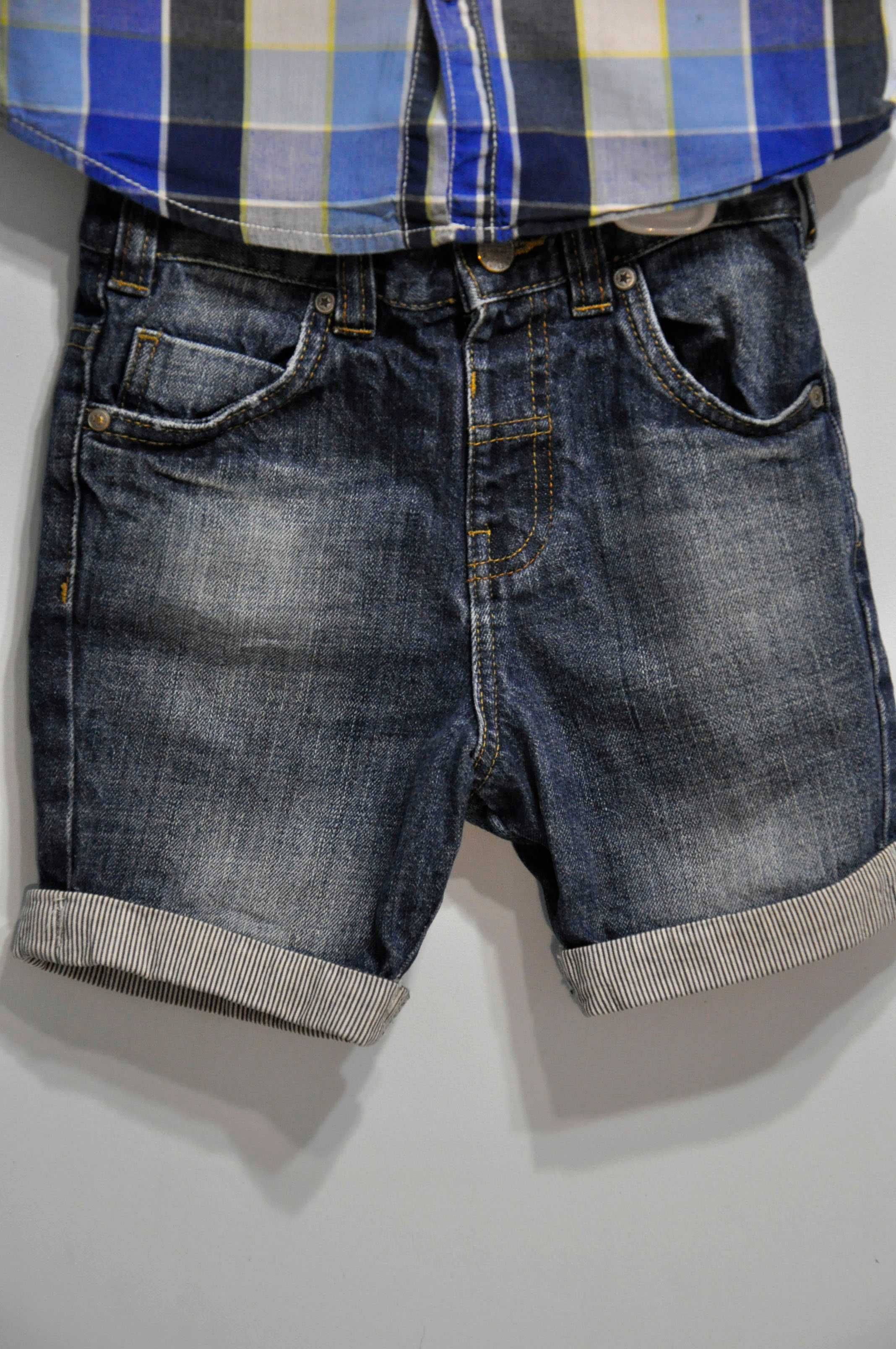 Летняя рубашка и джинсовые шорты на мальчика 5- 6 лет, рост 110-116