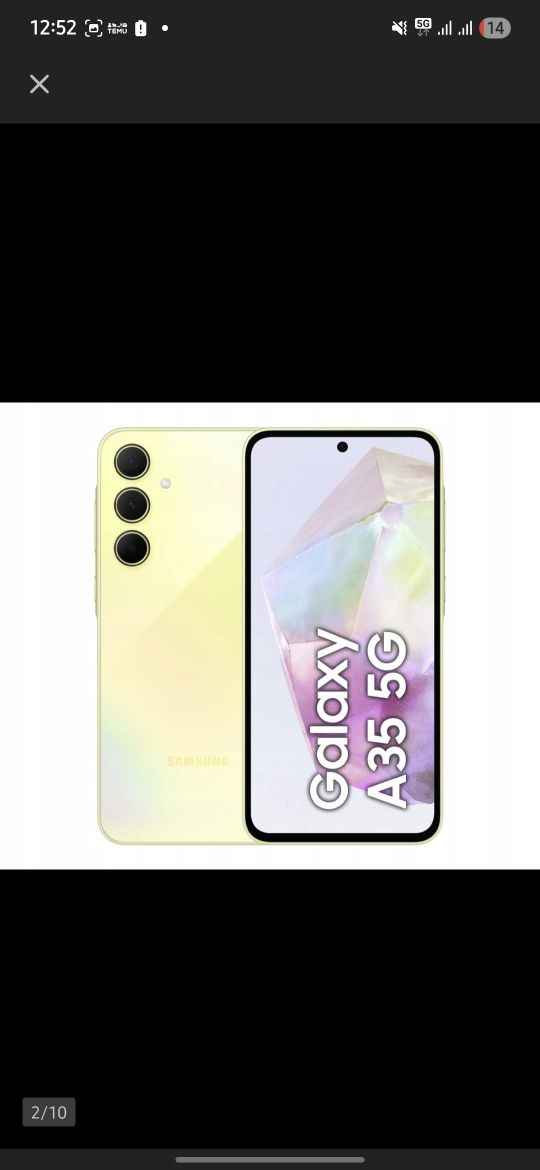 Smartfon Samsung Galai a35 5G żółty