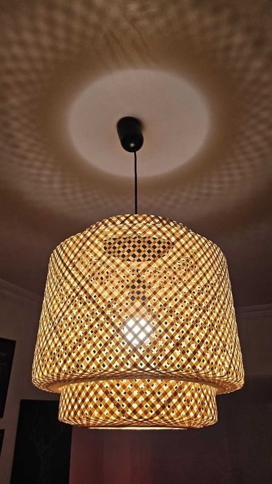 Candeeiro suspenso, bambu/feito à mão, 50 cm IKEA