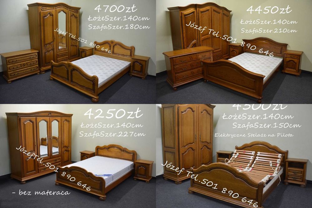 Meble do sypialni - szafa - łóżko - komoda - szafki nocne
