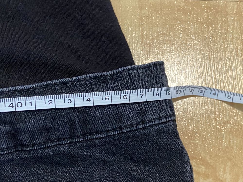 Super mom 33 XXXL czarne ciążowe szorty krótkie spodenki jeansowe