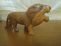 Lew drewniany figurka Vintage retro Afryka