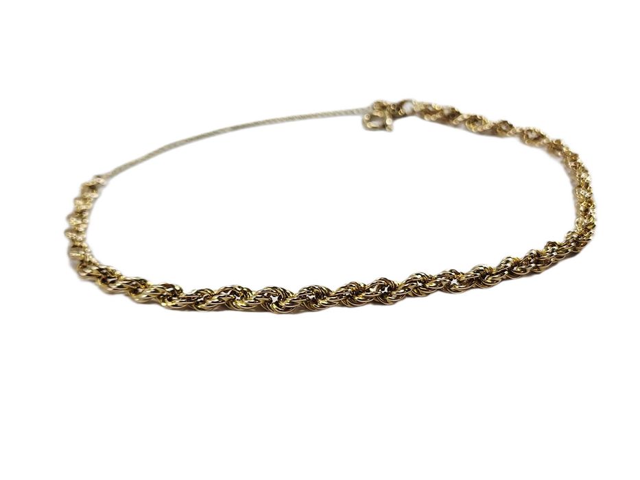 ZB230 Śliczna solidna złota bransoletka 375 splot kordel 19 cm