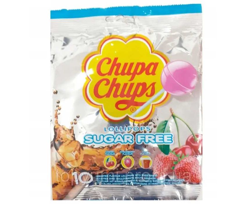 Льодяники Chupa Chups Без цукру, Sugar free 10штук 110g