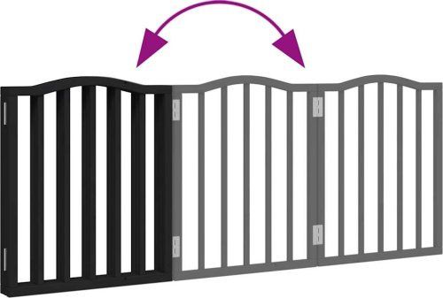 vidaXL Składana bramka dla psa, 3 panele, czarna, 150 cm