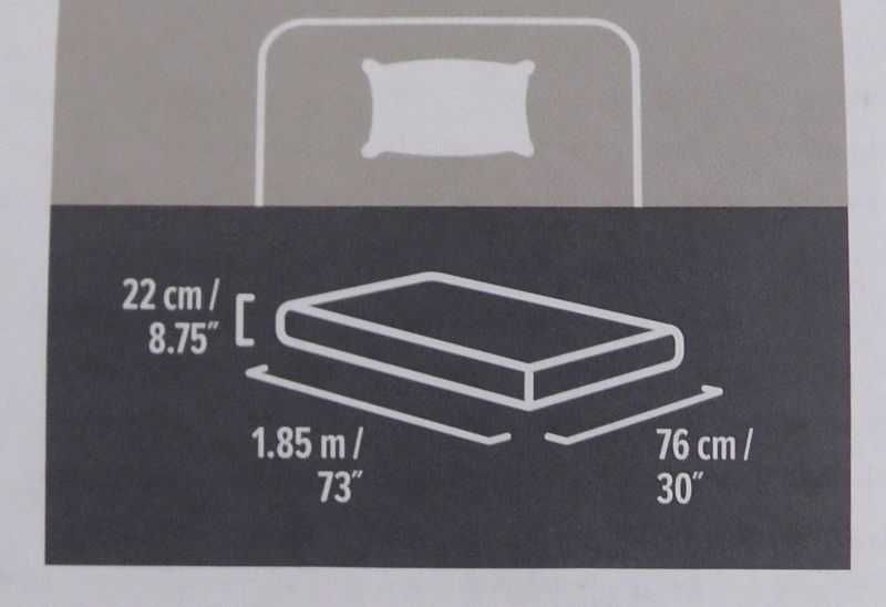Materac dmuchany jednoosobowy 185 x 76 x 22 cm welur