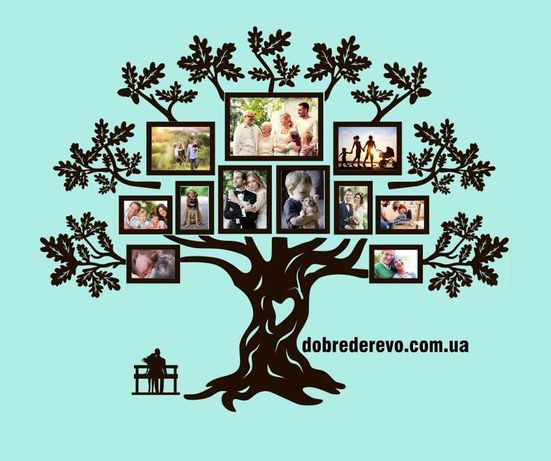 Фоторамка Родовое дерево на 12 фотографий / Родине дерево/ фоторамка