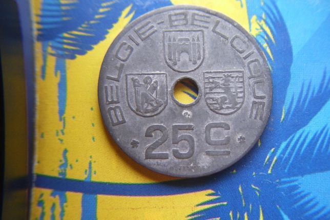 Stare monety 25 centymów 1945 Belgia