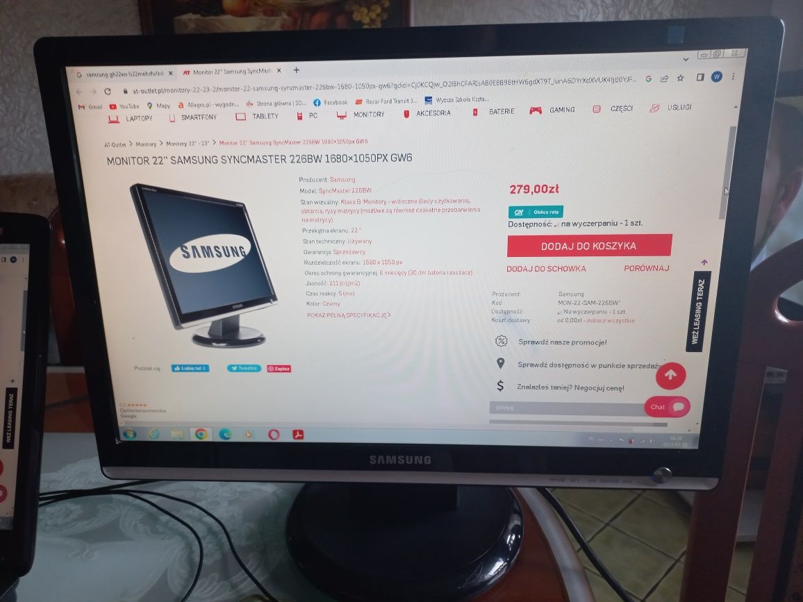 Monitor samsung 22 cale