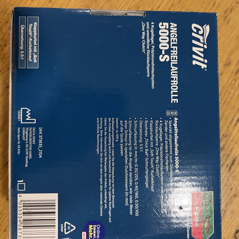 Carreto pesca 5000-S Crivit - NOVO