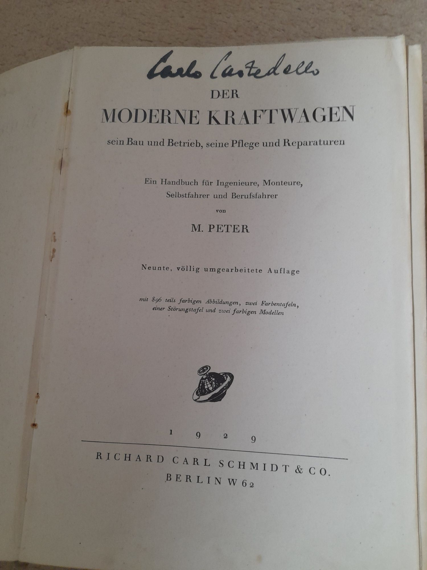 Książka nowoczesne samochody 1929