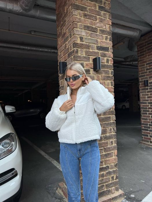 Вкорочена жіноча курточка барашек, баранчик, Тепла зимова курточка