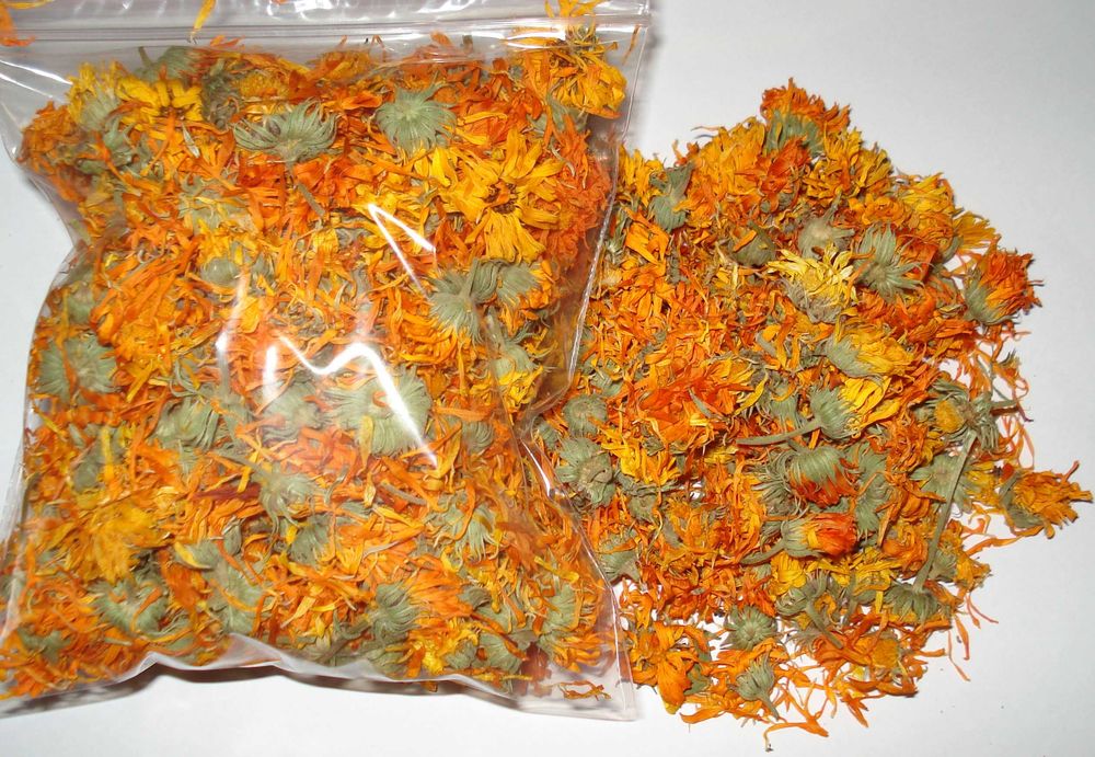 Квітки нагідок (календули) сушені з власного саду