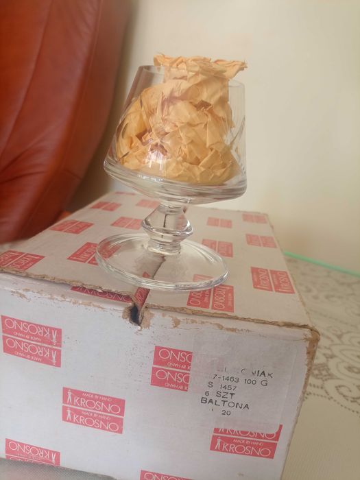 Kieliszki do koniaku kryształowe 1000 PRL nowe