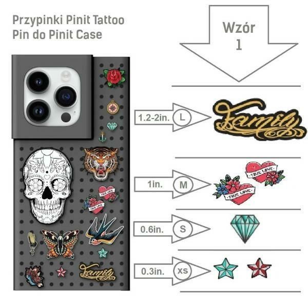 Etui Pinit Dynamic + Przypinki Tattoo Pin dla iPhone 14 Plus / 15 Plus