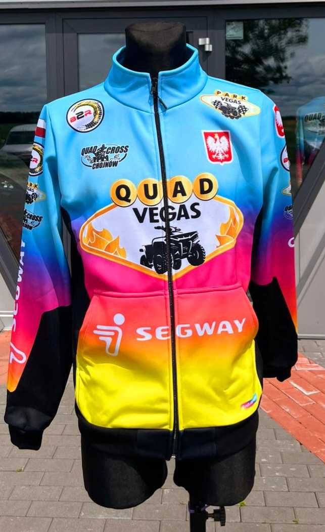 Bluza z kapturem zamek na quada quad długi rękaw żywe jaskrawe kolory