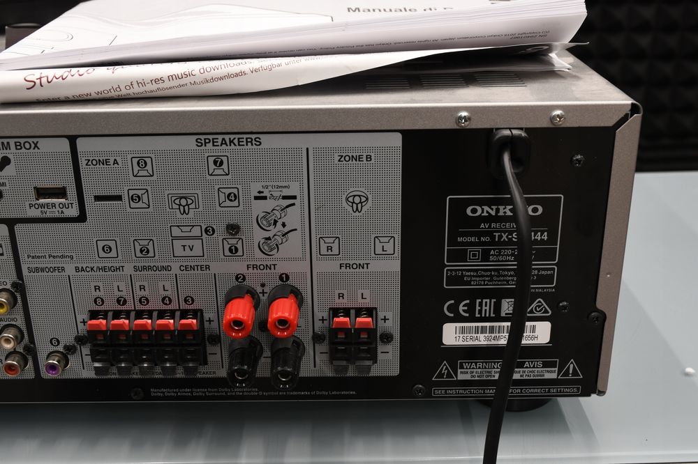 amplituner wzmacniacz do kina domowego stereo Onkyo TX-SR444 Atmos