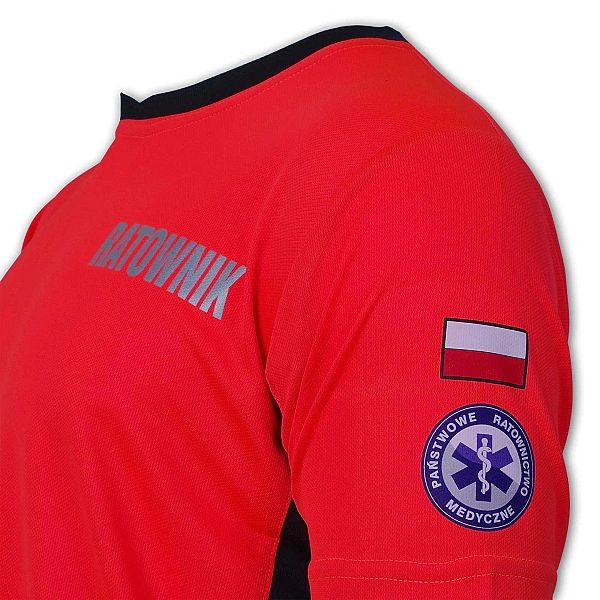 Koszulka ratownicza PRM-23 FLUO męska odblaskowa termoaktywna MESH (4X