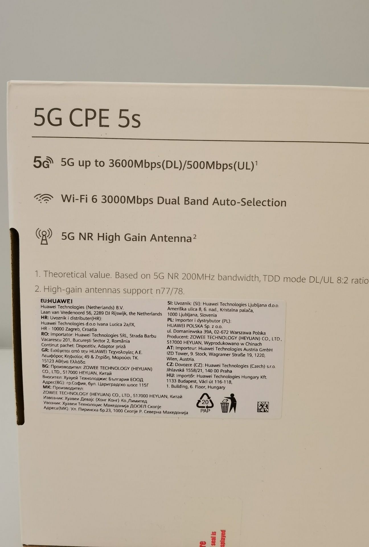 Router Zowee Huawei 5G CPE 5s H153-381