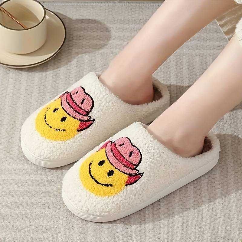 Kapcie Damskie Męskie Zimowe Smiley Ciepłe Smile Minka Uśmiech 41-42