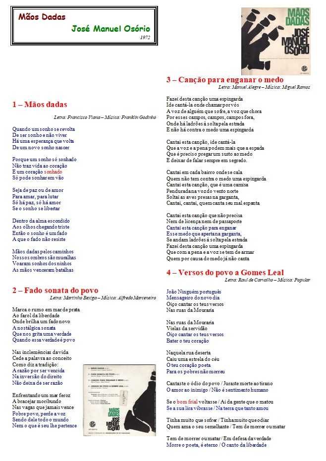 José Manuel Osório	- - - - -	Mão Dadas	- - - - -	EP