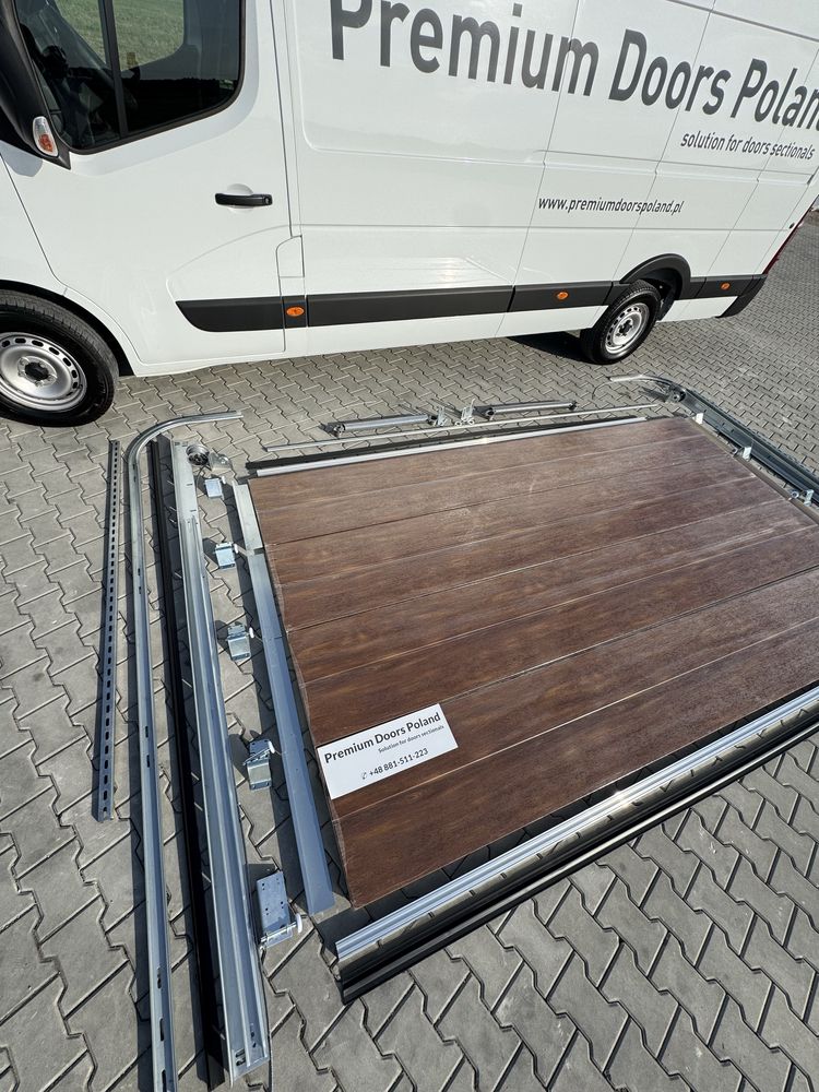 Zestaw kompletnej bramy BRAMA SEGMENTOWA orzech zloty dab   2,5x2,23