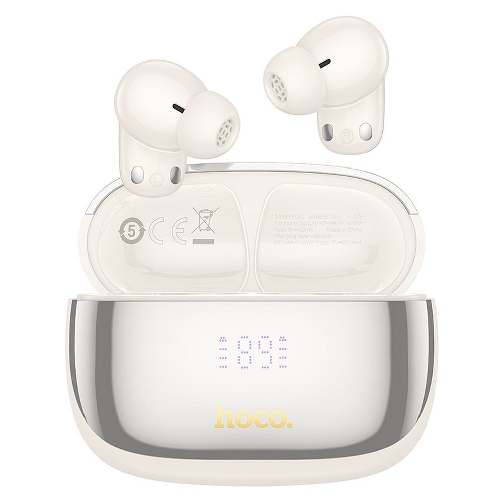 HOCO słuchawki bezprzewodowe bluetooth TWS ANC + ENC EQ20 białe