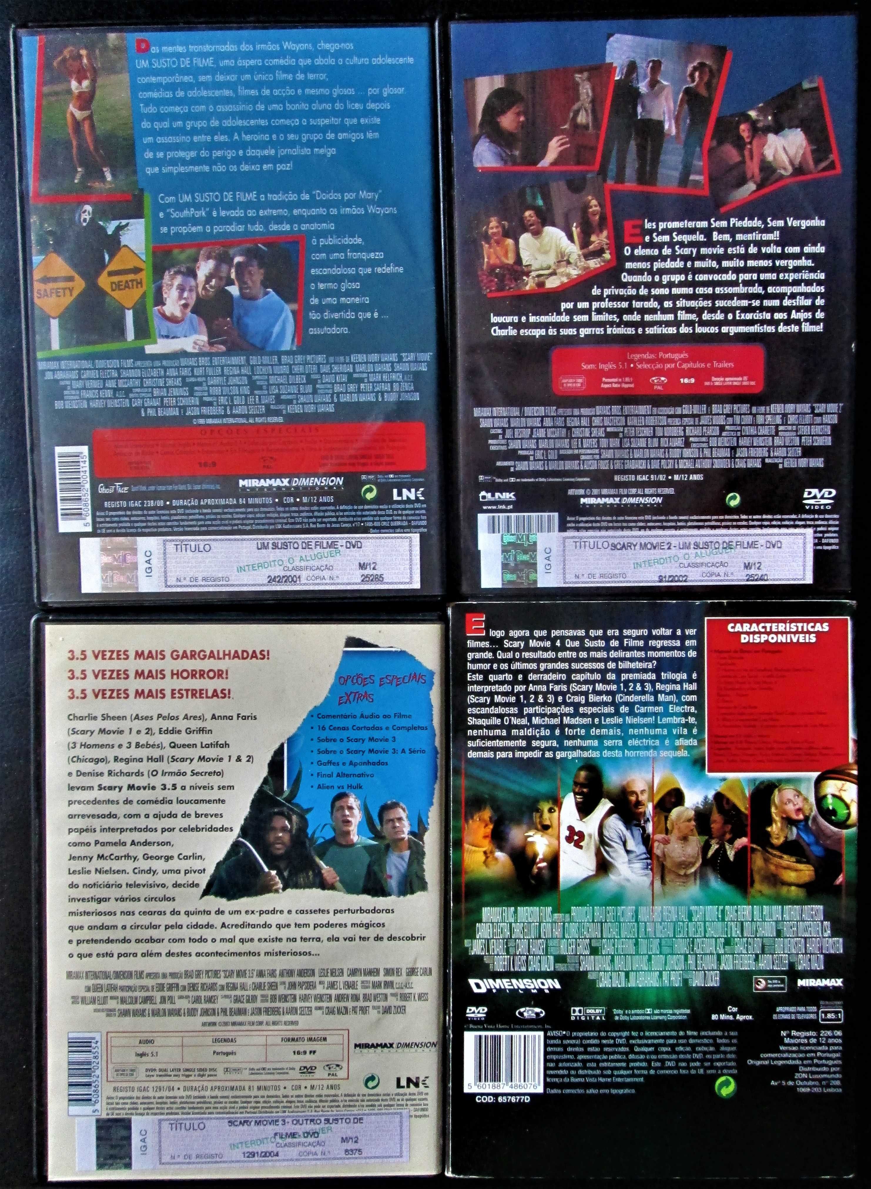 DVD - A Saga Scary Movie, como novos, alguns com edição especial