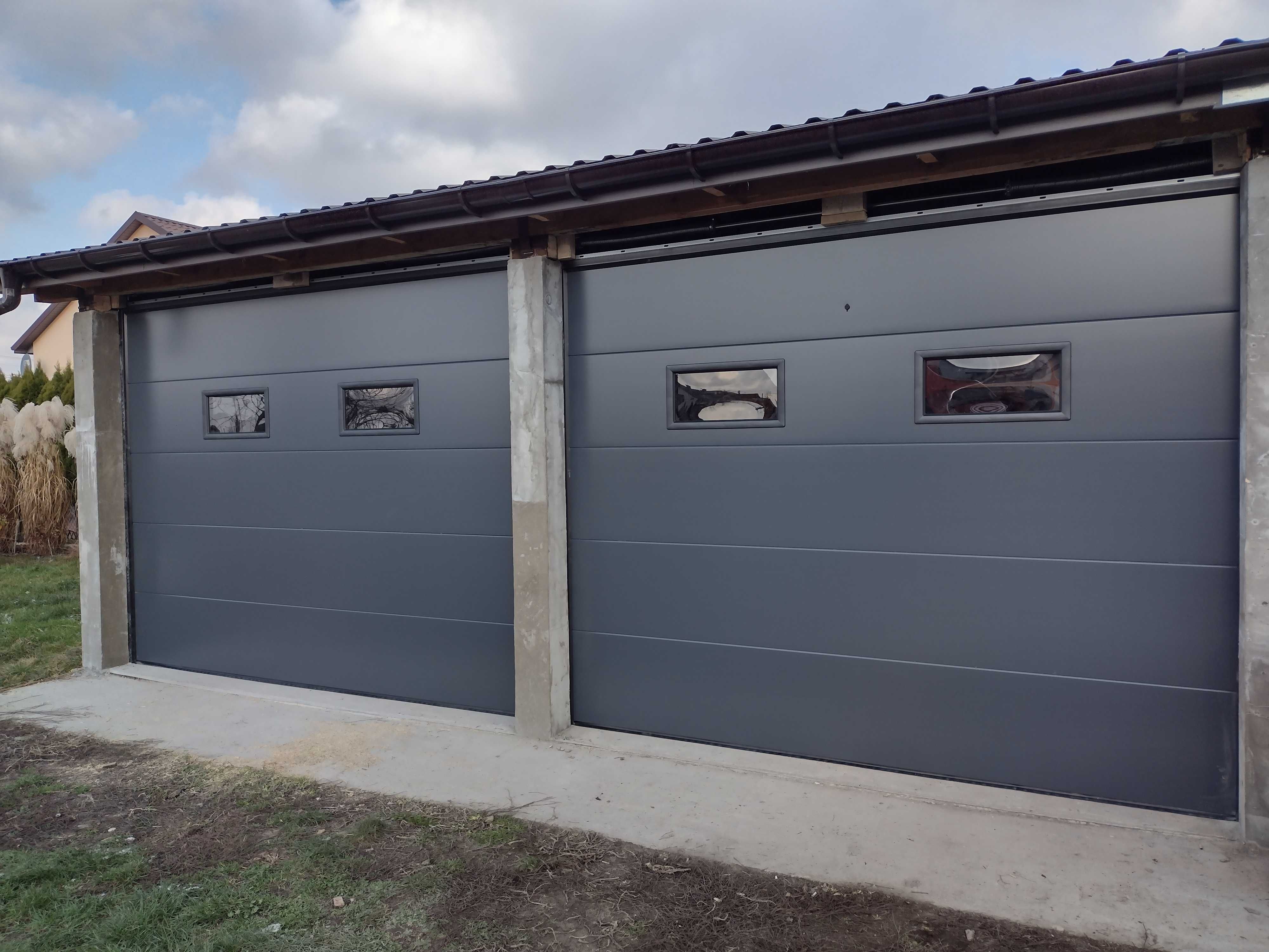 Brama garażowa segmentowa 2750x2250 ANTRACYT gładki panel 4cm.