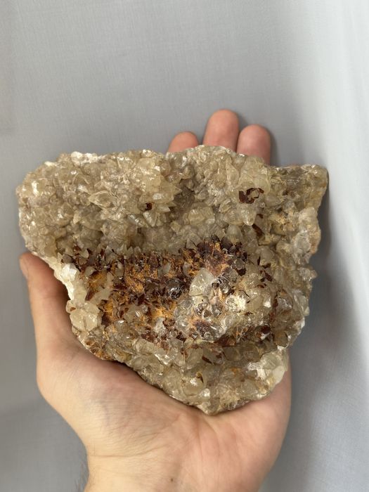 Kalcyt ‚Psie Kły” z hematytem - Maroko