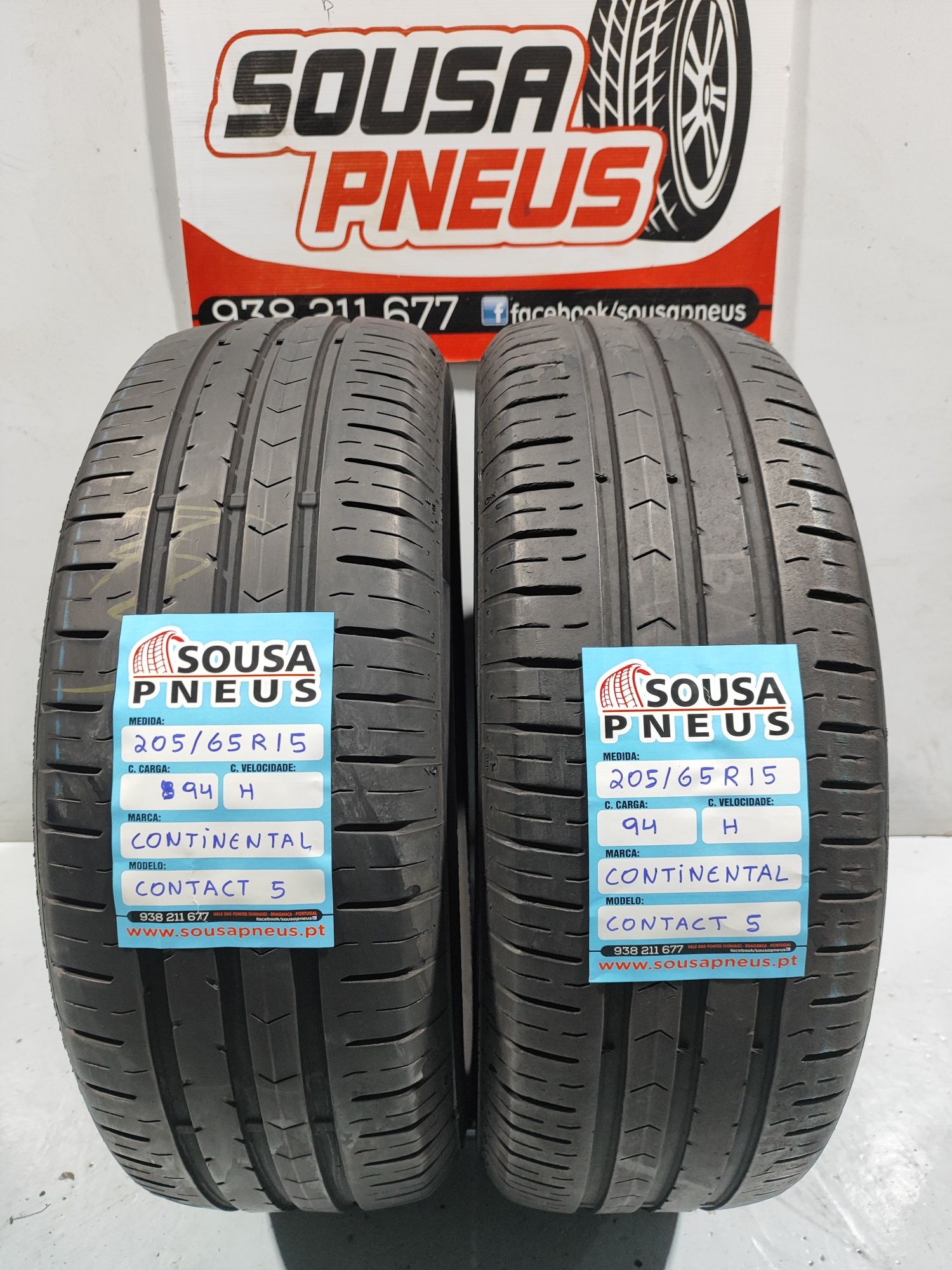 2 pneus semi novos 205-65R15 Continental - Oferta dos portes