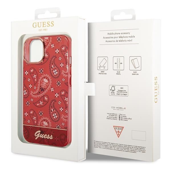 Etui Guess Bandana Paisley dla iPhone 14 Plus 6,7" - Czerwony