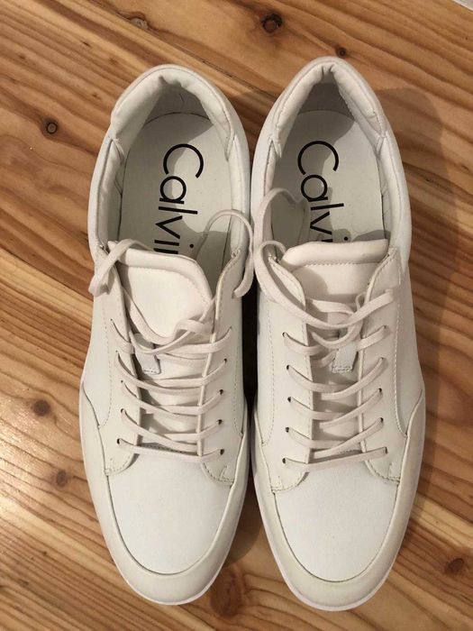 Nowe białe skórzane buty Calvin Klein męskie, oryginalne 43,5