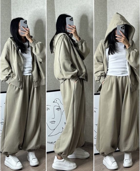 Оверсайз костюм колір олива