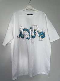 Tshirt amiri bialy, smok