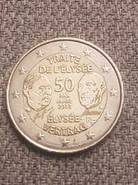 Moeda 2 Euros França 2013 Tratado Elyée
