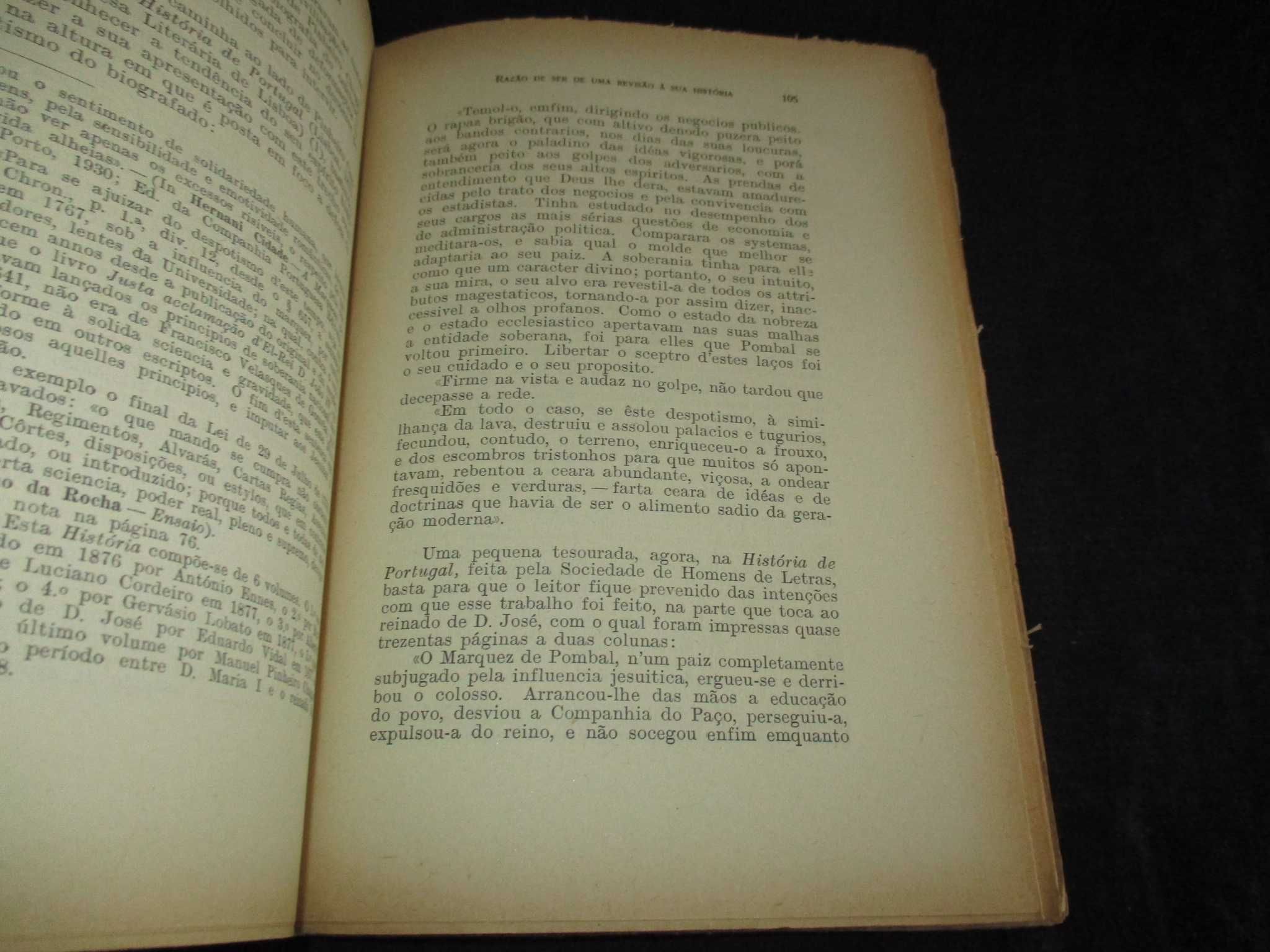 Livro O Marquês de Pombal e os seus Biógrafos 1947